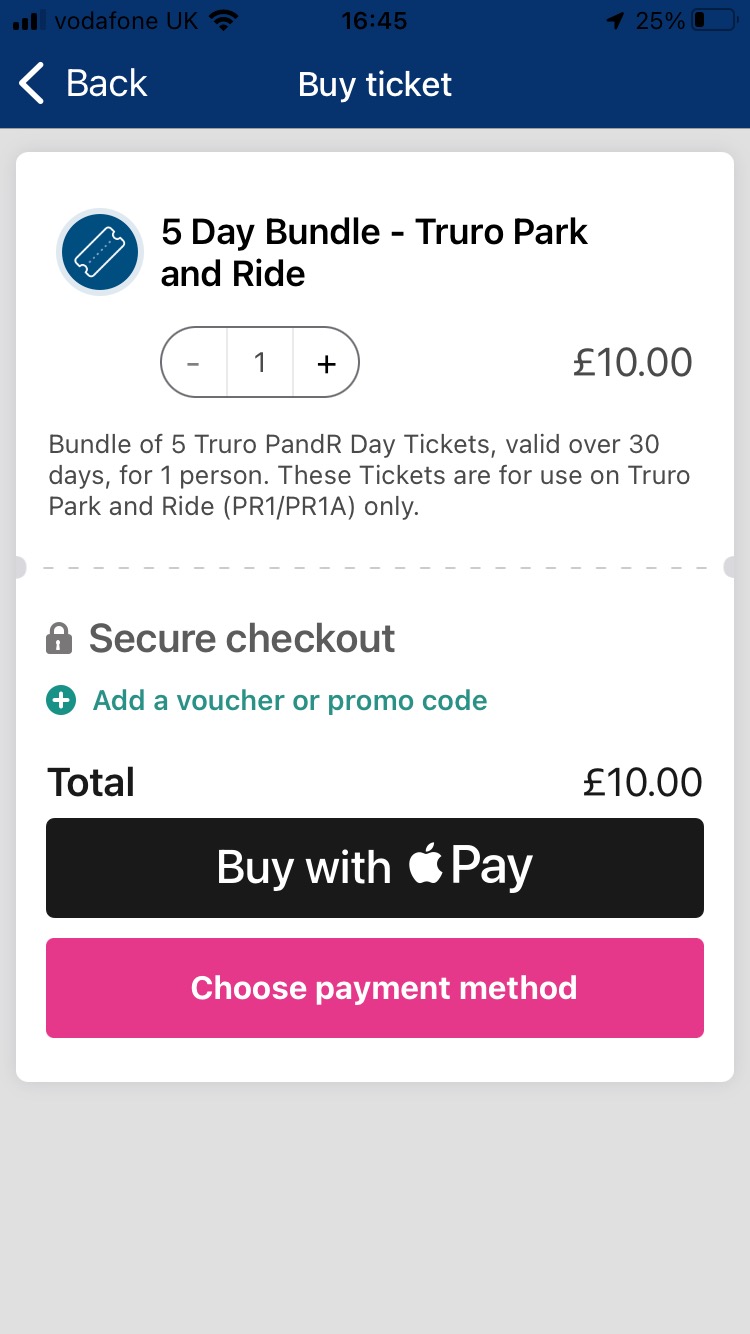 Park and ride multi day ticket expiry dates